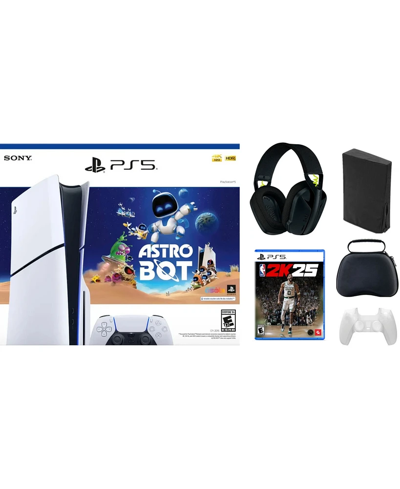 PS5 - Playstation 5 Disc Astrobot Bundle With Accessories, Logitech Headset, & Nba 2K25 Game