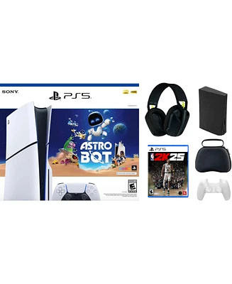 PS5 - Playstation 5 Disc Astrobot Bundle With Accessories, Logitech Headset, & Nba 2K25 Game