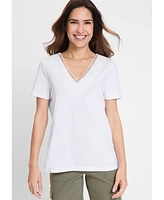 Olsen Women's Modern Eyelet V-Neck T-Shirt