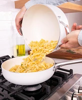 Alva Mobi 8-Piece Cream Nonstick Cookware Set - Non-Toxic Pfas/Ptfe/Pfoa-Free, Induction & Oven Compatible, Dishwasher Safe