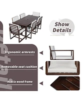 Mondawe Patio Dining Set Outdoor Dining Table and Chair Set with and Removable Cushions for Patio
