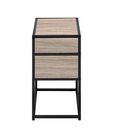 Modern End Table with Two Open Shelves for Display & Storage