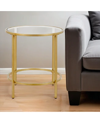 Tempered Glass Round Side Table with Stainless Steel Base – Contemporary Design