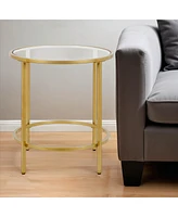 Tempered Glass Round Side Table with Stainless Steel Base – Contemporary Design