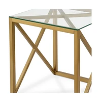 Industrial Square End Table with Solid Steel Construction – Modern Accent Furniture