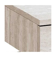 Wood and Metal End Table with Drawer – Industrial Style Accent Table for Living Room or Bedroom