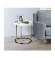 Contemporary Wooden Round Side Table for Living Room or Bedroom