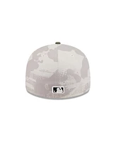 New Era Men's Light Beige/Olive Seattle Mariners 2025 Armed Forces Day Low Profile 59FIFTY Fitted Hat