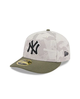 New Era Men's Light Beige/Olive York Yankees 2025 Armed Forces Day Low Profile 59FIFTY Fitted Hat