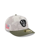 New Era Men's Light Beige/Olive Milwaukee Brewers 2025 Armed Forces Day Low Profile 59FIFTY Fitted Hat