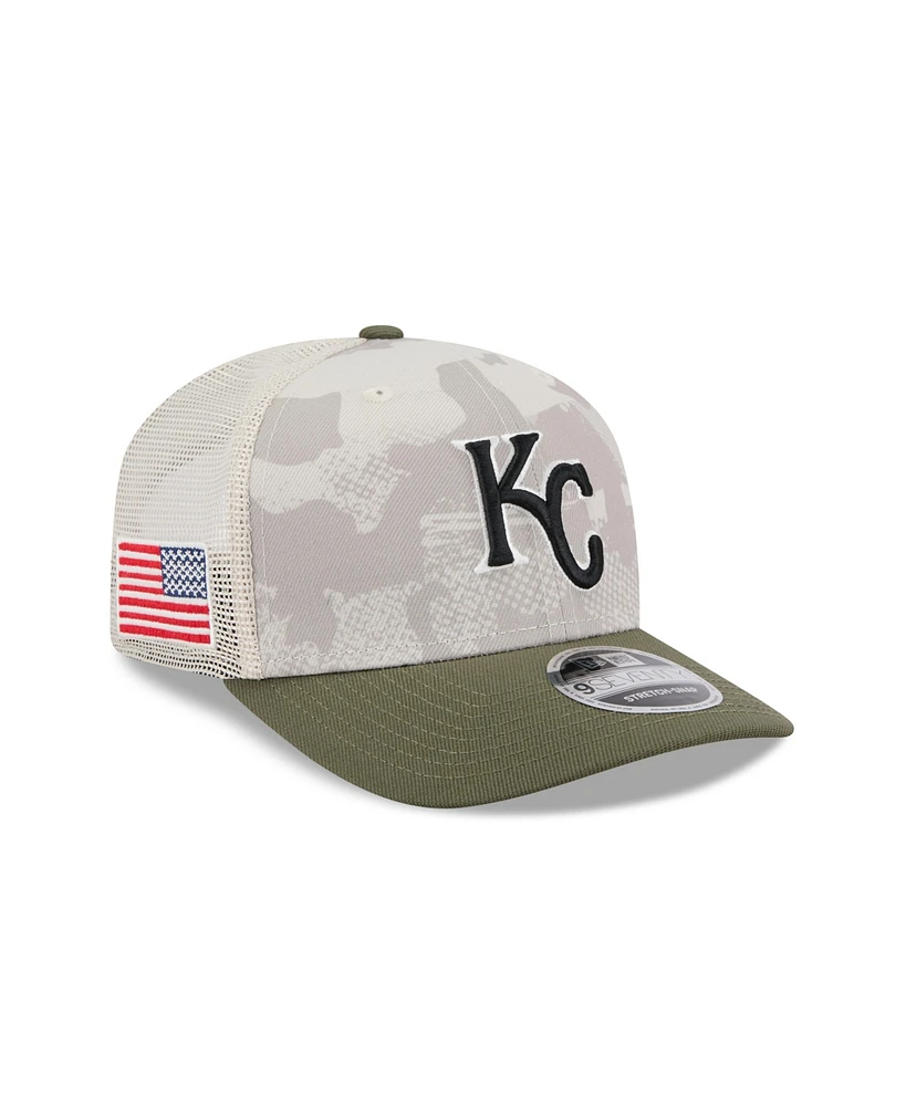 New Era Men's Light Beige/Olive Kansas City Royals 2025 Armed Forces Day 9SEVENTY Adjustable Hat