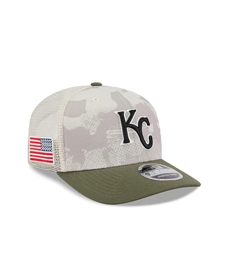 New Era Men's Light Beige/Olive Kansas City Royals 2025 Armed Forces Day 9SEVENTY Adjustable Hat