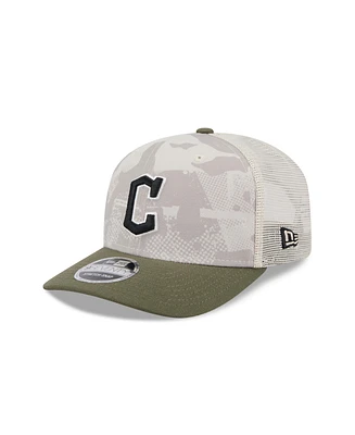 New Era Men's Light Beige/Olive Cleveland Guardians 2025 Armed Forces Day 9SEVENTY Adjustable Hat