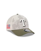 New Era Men's Light Beige/Olive Texas Rangers 2025 Armed Forces Day 9FORTY M-Crown A-Frame Adjustable Hat