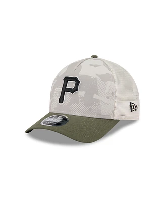 New Era Men's Light Beige/Olive Pittsburgh Pirates 2025 Armed Forces Day 9FORTY M-Crown A-Frame Adjustable Hat