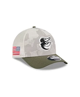 New Era Men's Light Beige/Olive Baltimore Orioles 2025 Armed Forces Day 9FORTY M-Crown A-Frame Adjustable Hat