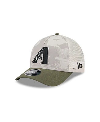New Era Men's Light Beige/Olive Arizona Diamondbacks 2025 Armed Forces Day 9FORTY M-Crown A-Frame Adjustable Hat