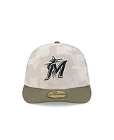 New Era Men's Light Beige/Olive Miami Marlins 2025 Armed Forces Day 59FIFTY Fitted Hat