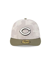New Era Men's Light Beige/Olive Cincinnati Reds 2025 Armed Forces Day 59FIFTY Fitted Hat