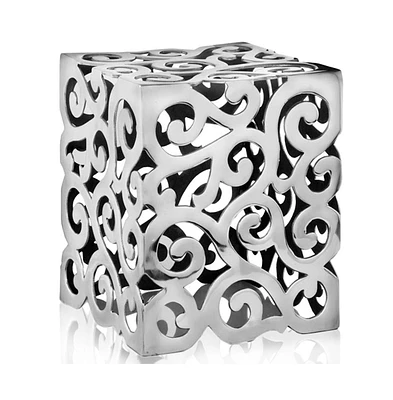 17" Silver Aluminum Square End Table