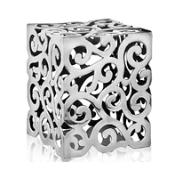17" Silver Aluminum Square End Table