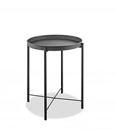 Modern Aluminum Round Accent Table – Perfect for Small Spaces