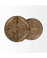 Pair of Round Solid Wood Side Tables – Rustic Charm for Any Space