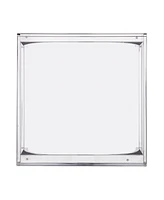22" Chrome Glass And Iron Square End Table