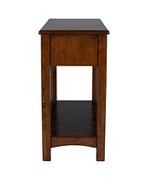 Contemporary Rectangular Side Table with Drawer & Display Shelf