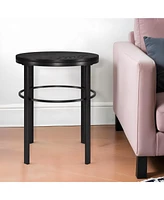 Rustic Round End Table – 24" Wood Top with Sturdy Steel Frame