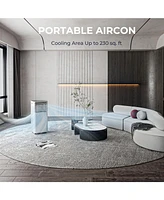 8000 Btu Portable Air Conditioner, 3-in-1 Ac Unit with Dehumidifier, Fan, and 24H Timer, Cools Rooms up to 230 Sq.Ft, Sleep Mode, Adjustable Exhaust
