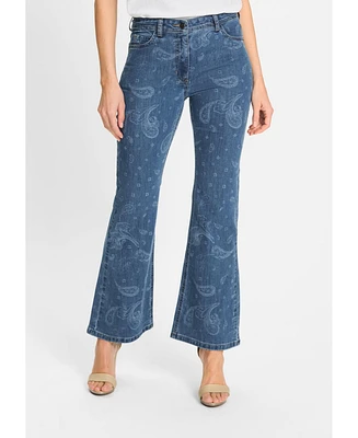 Olsen Women's Mona Fit Paisley Motif Jean