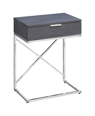 Modern Farmhouse End Table – Wood Top, Metal Base, Storage Drawer
