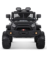 Funtok Kids Electric Powered Ride on Car 12V with Remote Control, Electric Vehicle with Low Battery Reminder, 3 Speeds, Radio, Horn, Usb Port, Aux, Op