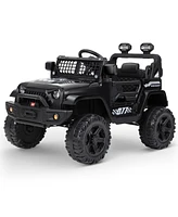 Funtok Kids Electric Powered Ride on Car 12V with Remote Control, Electric Vehicle with Low Battery Reminder, 3 Speeds, Radio, Horn, Usb Port, Aux, Op