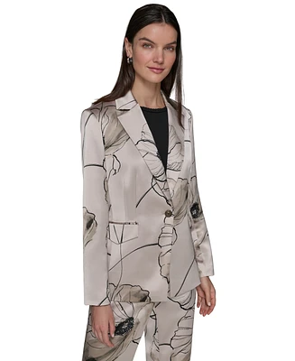 Karl Lagerfeld Paris Women's Printed Satin Jacket