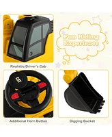 Functional Excavator Toy with Rotatable Digging Bucket