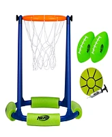 Franklin Sports Nerf Floating Pool Basketball Hoop and Football Target Net Set