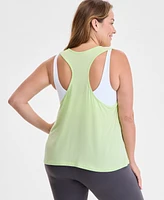 Id Ideology Plus Relaxed Racerback Tank Top, Exclusively at Macy's