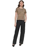Dkny Jeans Women's Cheetah-Print Short-Sleeve T-Shirt - JFW