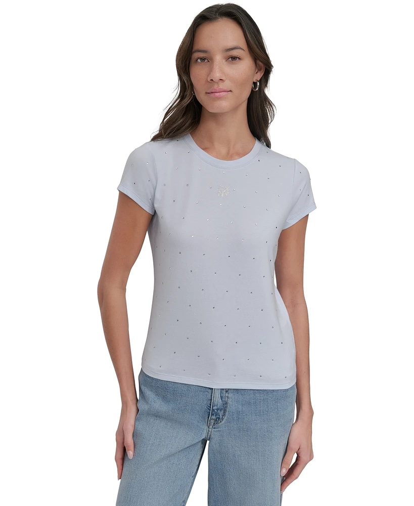Dkny Jeans Women's Rhinestones Crewneck T-Shirt - SYE
