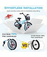 18 Inch Kids Bike with Adjustable Handlebar and Saddle for 4-8 Years Old