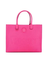 Pre-Owned Versace Large La Medusa Tote Embossed Canvas