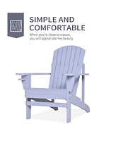 Wooden Adirondack Chair, Outdoor Patio Lawn Chair with Cup Holder, Weather Resistant Lawn Furniture