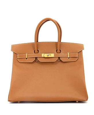 Pre-Owned Hermes Birkin 35 Handbag Brown Courchevel with Gold Hardware