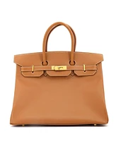 Pre-Owned Hermes Birkin 35 Handbag Brown Courchevel with Gold Hardware