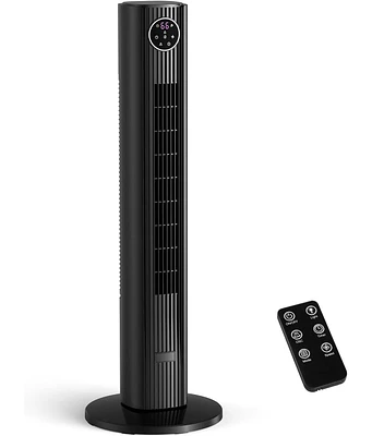 Cowsar Tower Fan for Bedroom, 90° Oscillating with 12H Timer, 37”Standing Fans Remote, Bladeless 4 Modes & 3 Speeds