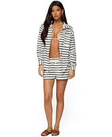 Edikted Women's Collins Oversized Striped Button Up Shirt