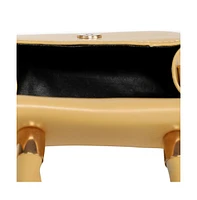 Women's Solid Yellow Handbag With A Flap