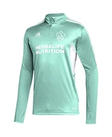 Men's adidas Mint La Galaxy Quarter-Zip Aeroready Training Top